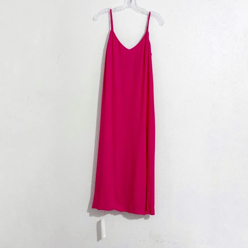 NWT Reformation Crimini Slip‎ Midi Dress in Corvette Pink